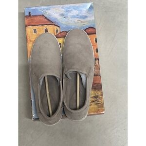 Bella Vita Aviana Perforated Slip On‎ Loafers Taupe Suede Women Size 6 W